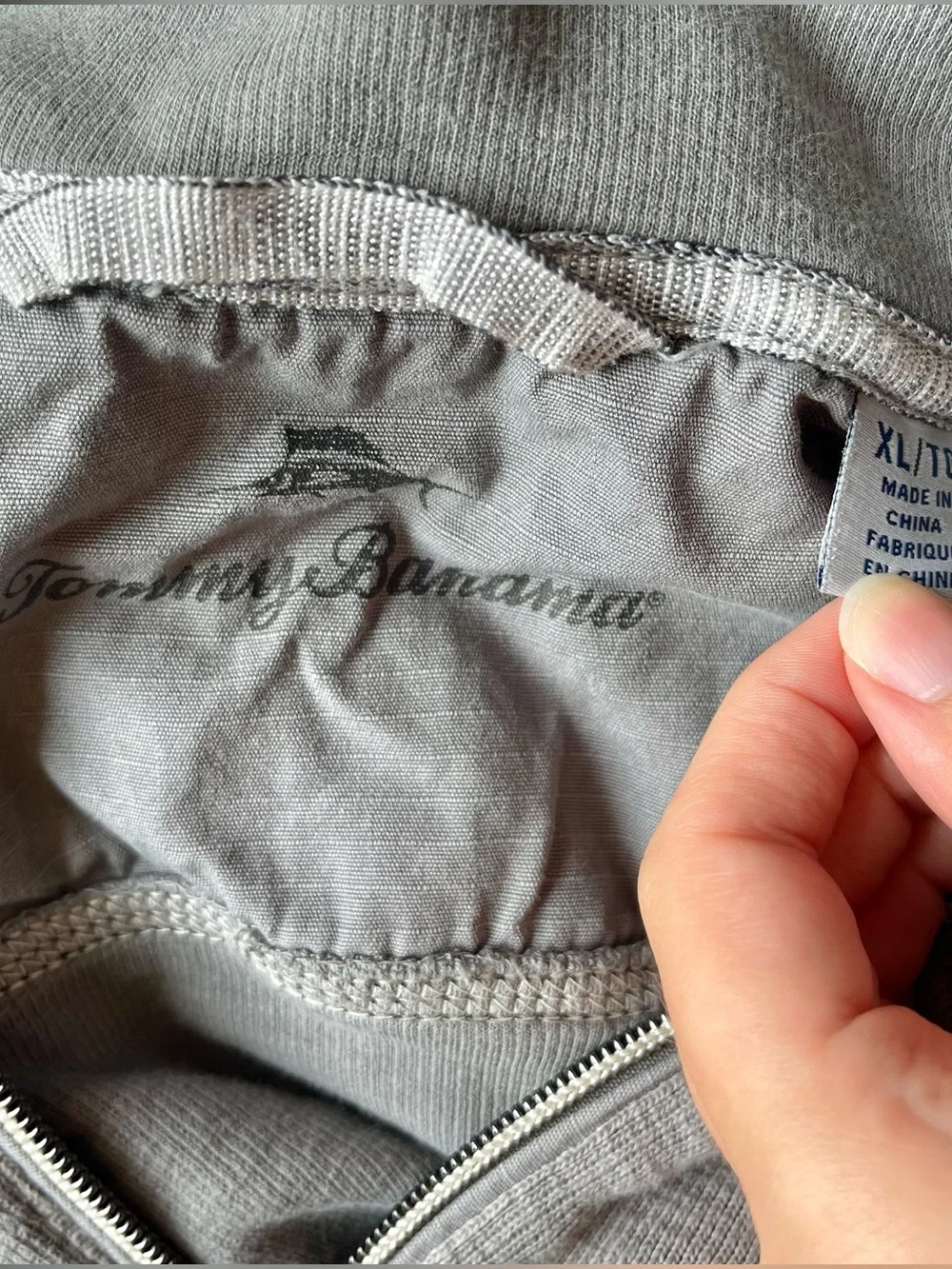 Gray Tommy Bahama Quarter Zip Up Sweatshirt Size XL